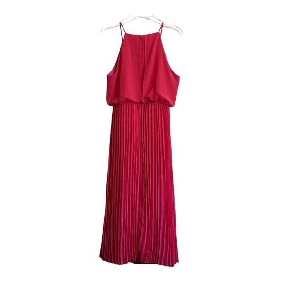 Sam Edelman Women's Size 2 Pleated Maxi Sleeveless Pretty Pink Chiffon Dress NEW - Picture 2 of 16